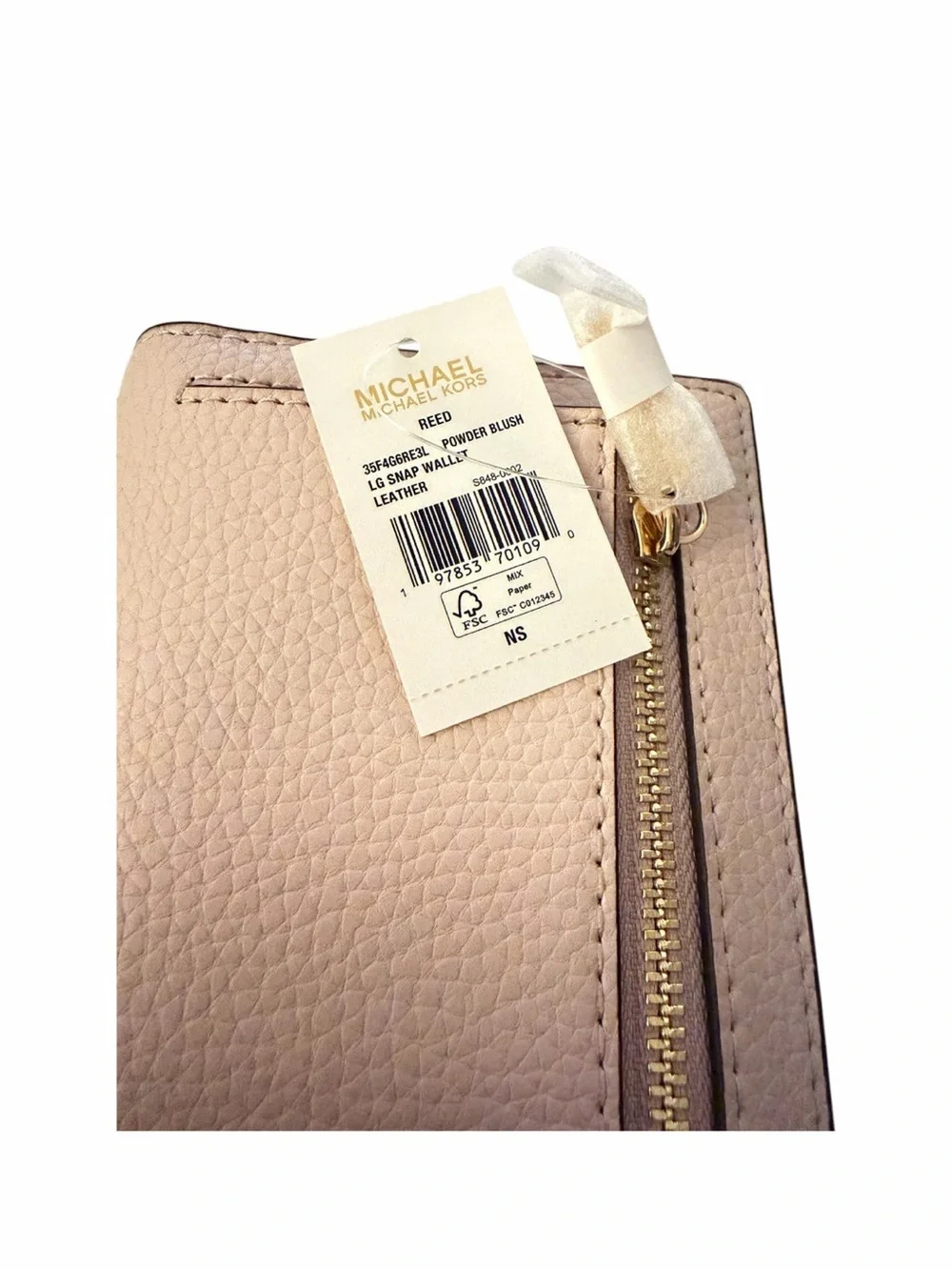 Michael Kors Reed Powder Blush Wallet with MK Logo